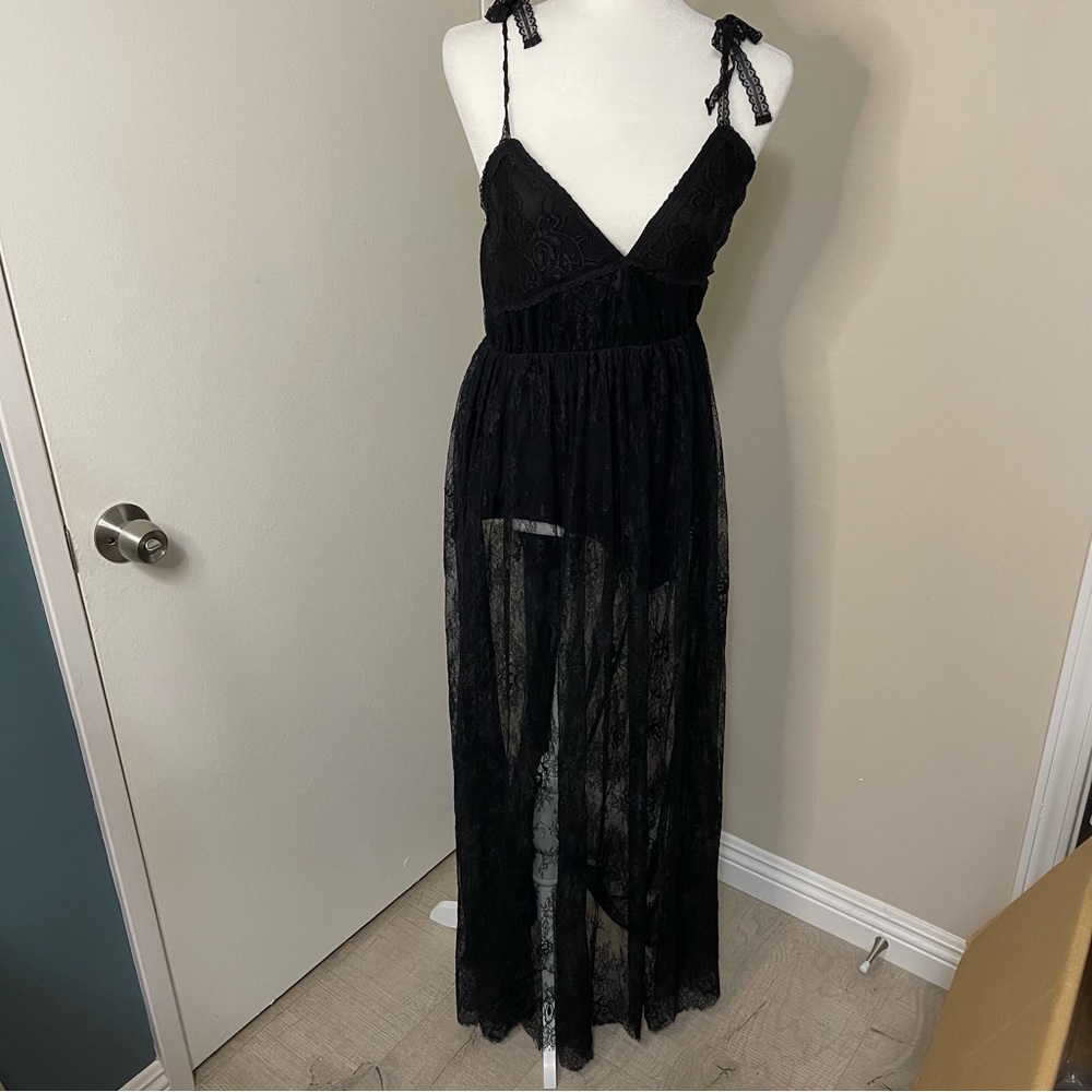 Nasty gal bodysuit see through black dress